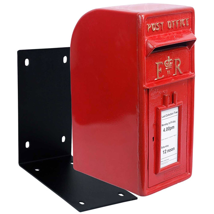 ER Royal Mail Post Box Red With Bracket